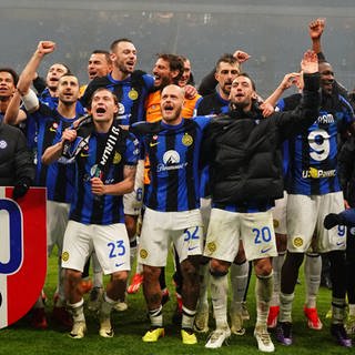 Die Spieler von Inter Mailand feiern die italienische Meisterschaft 